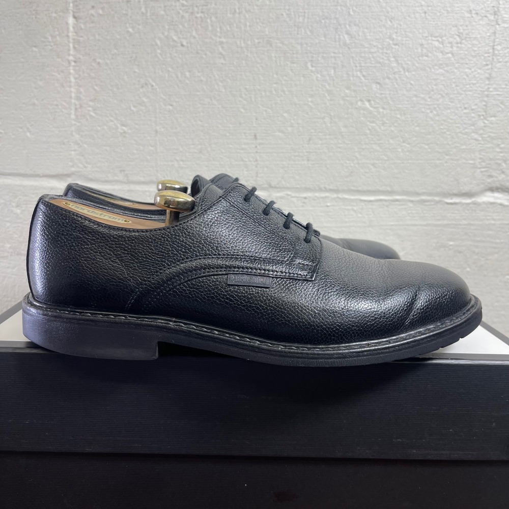 Mephisto Mens Black Pebbled Leather Goodyear Welted Derby Shoes Air-Relax 9.5